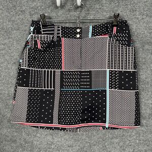 New Slazenger Womens Sz 12 Seaford Skort Dublin Black Dotted Patched Golf Skirt